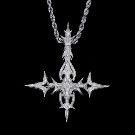 Gothic Flame Cross Pendant
