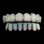 SSS Opal gemstone oval Perm/deep cut Icedout diamondsset S925 Filled 14k solid dental gold customized moldedTooth Gem Oral accessories. - Image 2