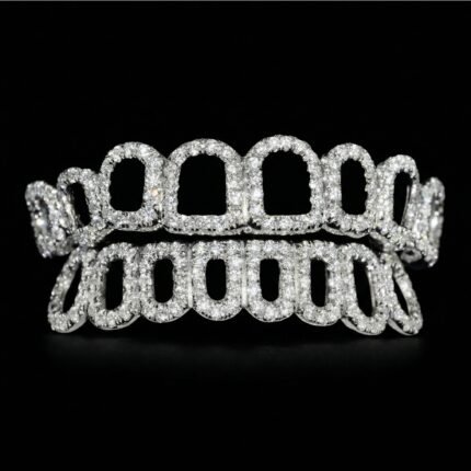 Open Face S925 VVS Moissanite  Grillz 8 Top & 8 Bottom - Iced Out Hip Hop Grills Premium
