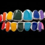 SSS Color way custom multi color grillz Enamelelectropating color gold grillz Perm/Deep Cut set S925filled 14k solid gold grillz Molded oral tooth gemsaccessorries - Image 4