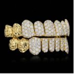SSS Jumbos double Row diamond cut set VVS Moissanitediamonds Perm/Deep Cut set S925 filled 14k solid goldgrillz Molded oral tooth gems accessorries - Image 3