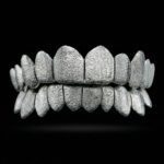 SSS Custom Diamond dust plain Solid gold Grillz set S925Filled 14k solid dental gold customized molded ToothGem Oral accessories. - Image 2