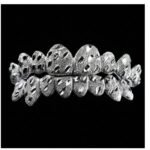 SSS Custom Diamond dust nugget cut Solid gold Grillz setS925 Filled 14k solid dental gold customized moldedTooth Gem Oral accessories. - Image 2