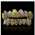 SSS Custom Diamond dust Solid gold Grillz Icedout FangsWVS Diamonds set S925 Filled 14k solid dental goldcustomized molded Tooth Gem Oral accessories. - Image 4