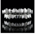 SSS Custom Diamond dust Solid gold Grillz Icedout FangsWVS Diamonds set S925 Filled 14k solid dental goldcustomized molded Tooth Gem Oral accessories. - Image 3