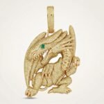 Copper Dragon Pendant Necklace, Iced Out CZ Zircon Hip Hop Jewelry for Men - Image 4
