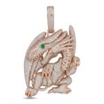 Copper Dragon Pendant Necklace, Iced Out CZ Zircon Hip Hop Jewelry for Men - Image 3