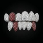 SSS Jumbos blood stone fangs icedout diamond cut grillzWS Moissanite diamonds Perm/Deep Cut set S925 filled14k solid gold grillz Molded oral tooth gems accessorries - Image 2