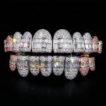 Hybrid diamond pointer and princess cut set s925Moissanite diamond grillz - Image 3