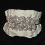 Hybrid diamond pointer and princess cut set s925Moissanite diamond grillz