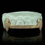 SSS Custom Icedout Bar fangs WVS Moissanite diamondsset S925 Filled 14k solid dental gold customized moldedTooth Gem Oral accessories. - Image 2
