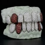 SSS Jumbos blood stone fangs icedout diamond cut grillzWS Moissanite diamonds Perm/Deep Cut set S925 filled14k solid gold grillz Molded oral tooth gems accessorries - Image 4