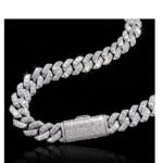 VVS Moissanite Miami Cuban Chain 10mm 3 Rows, 925 Silver Pass Diamond Test Passed