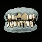 SSS Custom plain Solid gold Grillz set S925 Filled 14k soliddental gold customized molded Tooth Gem Oralaccessories.