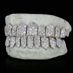 SSS Jumbos round diamond cut set VVS Moissanitediamonds Perm/Deep Cut set S925 filled 14k solid goldgrillz Molded oral tooth gems accessorries