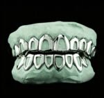 SSS Custom Open face plain Solid gold Grillz set S925Filled 14k solid dental gold customized molded ToothGem Oral accessories.