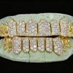 SSS Jumbos double Row diamond cut set VVS Moissanitediamonds Perm/Deep Cut set S925 filled 14k solid goldgrillz Molded oral tooth gems accessorries