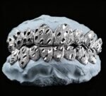 SSS Custom Diamond dust nugget cut Solid gold Grillz setS925 Filled 14k solid dental gold customized moldedTooth Gem Oral accessories.