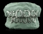 SSS Custom Open face plain Solid gold Grillz set S925Filled 14k solid dental gold customized molded ToothGem Oral accessories.