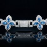 S925 Sterling Silver Blue Clover Chain Necklace | Mixed Moissanite & Cubic Zirconia Four Leaf Flower Choker for Man And Women Luxury Fine Jewelry - Image 2