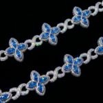 S925 Sterling Silver Blue Clover Chain Necklace | Mixed Moissanite & Cubic Zirconia Four Leaf Flower Choker for Man And Women Luxury Fine Jewelry - Image 3