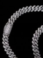 S925 Sterling Silver Blue Clover Chain Necklace | Mixed Moissanite & Cubic Zirconia Four Leaf Flower Choker for Man And Women Luxury Fine Jewelry (Copy) - Image 5