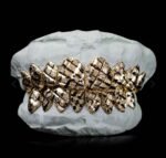 SSS Custom Diamond dust nugget cut Solid gold Grillz setS925 Filled 14k solid dental gold customized moldedTooth Gem Oral accessories. - Image 4