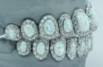 SSS Opal gemstone WVS Moissanite Diamonds ovalPerm/deep cut Icedout diamonds set S925 Filled 14k soliddental gold customized molded Tooth Gem Oralaccessories. - Image 3