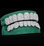 SSS Mosaic Diamonds pointers setting VVS MoissaniteDiamonds Perm/deep cut Icedout diamonds set S925Filled 14k solid dental gold customized molded ToothGem Oral accessories. - Image 5